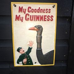 Guinness ostrich  cast iron sign