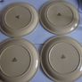 Vintage  1970s Granville design TG Green retro stoneware glazed plates. The plates are as follows- six 10.5" plates (4 in very good condition; 2 have very minor scrapes)--six 9.5" plates ( 3 in very good condition ; 1 chip on base; 2 marks on front and ch Image 3