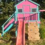 Treehouse, 2 swings, climbing frame and slide Image 5