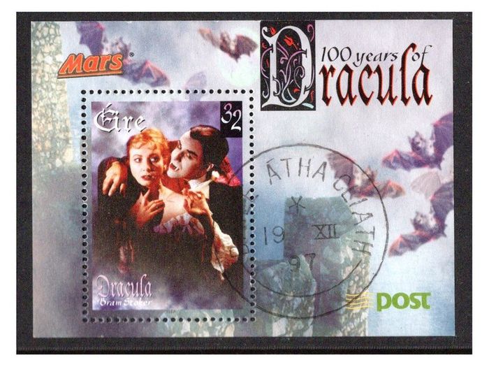 1997 Ireland 32p Mars Centenary of Bram Stokers Dracula Miniature Sheet Fine Used with First Day Issue Cancel
