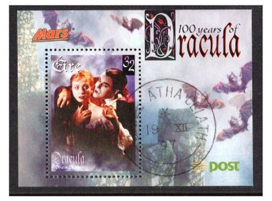 1997 Ireland 32p Mars Centenary of Bram Stokers Dracula Miniature Sheet Fine Used with First Day Issue Cancel