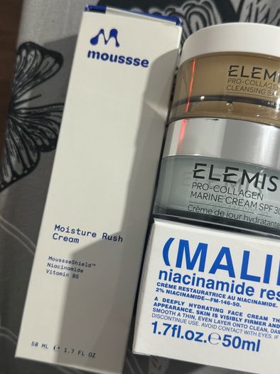 Elemis, augustinus bader, dr sam, moussse, malin plus
