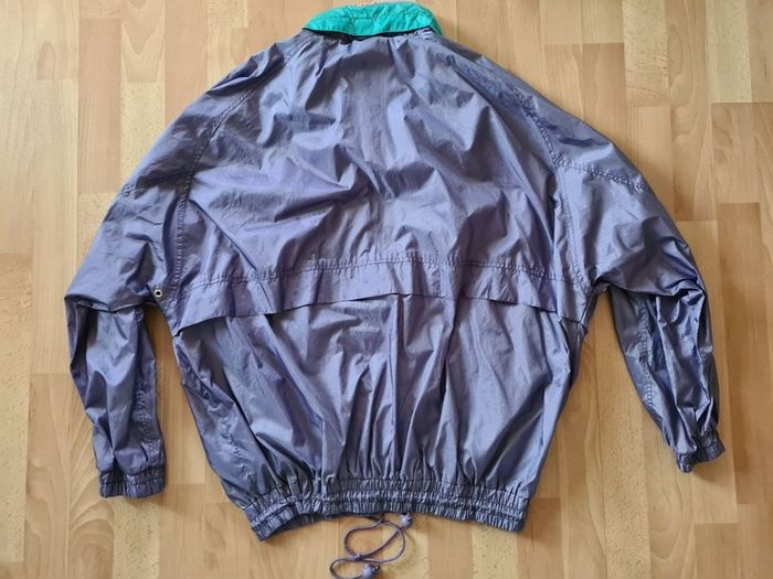 Vintage Retro shinny 80's 90's Rodeo C&A  jumper rainjacket waterproof  hoodie windbreaker colourfull size 44 XL Party