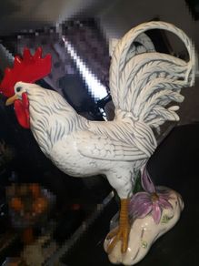 Large ceramic rooster statue
