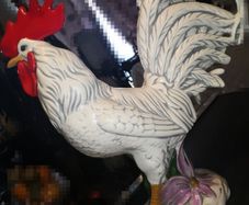 Large ceramic rooster statue