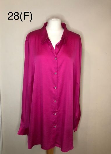 New Look curves pink satin blouse (size 28)