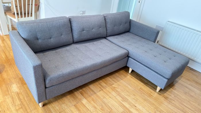 Sofa 3 Seater with Chaise Lounge Grey