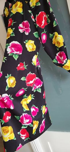 SOZI Garden Party floral on black dress Sz L (Fit 10-12 UK) - Rrp 199 (New)