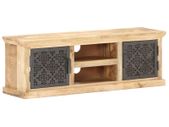 TV Cabinet with Steel Doors 120x30x40cm Solid Mango Wood