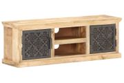 TV Cabinet with Steel Doors 120x30x40cm Solid Mango Wood
