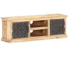TV Cabinet with Steel Doors 120x30x40cm Solid Mango Wood