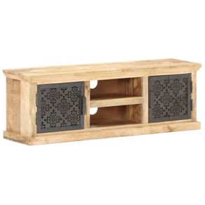 TV Cabinet with Steel Doors 120x30x40cm Solid Mango Wood