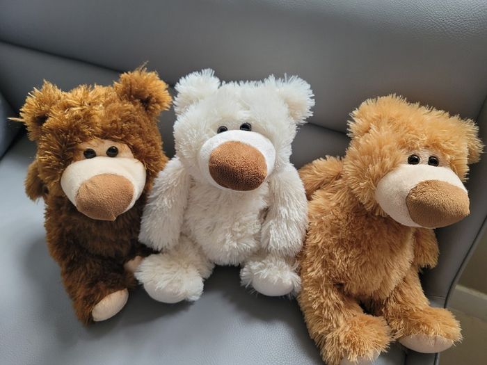 Triplet Teddy Bears Like New Plush Toys Teddies Soft Toys Comforter