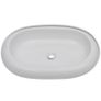 Bathroom Basin with Mixer Tap Ceramic Oval White Image 3