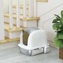 Stainless Steel Cat Litter Box with Lid, Litter Tray, Scoop, for Cat under 5 kg, 52.4 x 41.3 x 42 cm, White Image 6