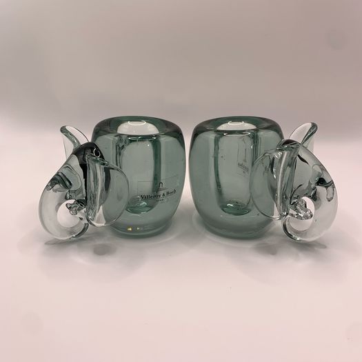 Vintage art glass Elephant shape Candholders