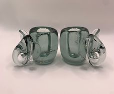 Vintage art glass Elephant shape Candholders