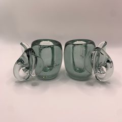 Vintage art glass Elephant shape Candholders