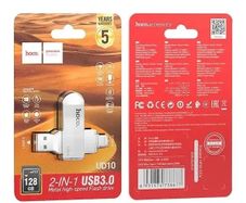Hoco UD10 2 in 1 Type-C USB 3.0 Flash Drive 128 GB Metal Grey