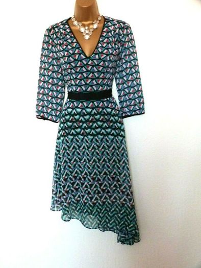 Karen Millen Geometric Asymmetric Dress - Multicolour