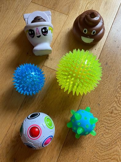 Collection of 35 Pop sockets, squishy, whacky tracks etc