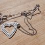 Vintage Sterling Silver 925 Pendant HEART with Chain - Silver Image 10