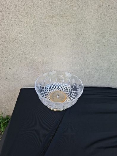 Crystal engraved fruit bowl