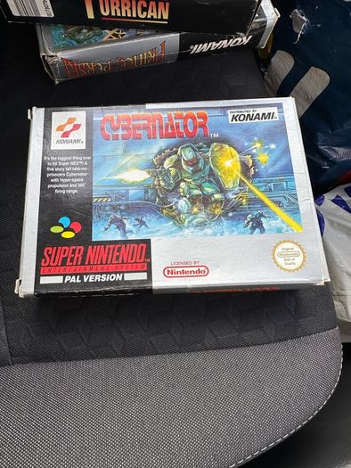 Super Nintendo retro console + games Mario snes