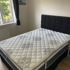Double Divan Bed With Mattress and headboard (4ft6)