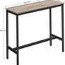 Bar Table, Fine High Table, Kitchen Table, Dining Table, with Sturdy Metal Frame, 100 x 40 x 90 cm, Easy Assembly, Industrial Style, Greige and Black Image 4