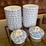 Nicola Spring Hand Printed Kitchen Canisters   Blue and White Image 6