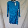 Mango Blue Satin Mini Dress Image 3