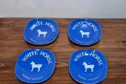 Vintage White Horse Scotch Whisky Ashtrays  Set of 4 Longchamp France