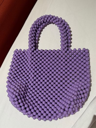 Purple Acrylic Beaded Tote Bag!