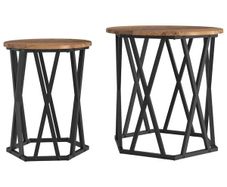 Coffee Table 2 pcs Old Wood Engineered Wood and Steel