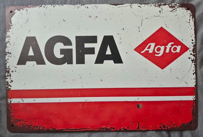 AGFA film , vintage style metal sign .