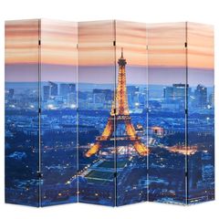 Folding Room Divider 228x170 cm Paris by Night