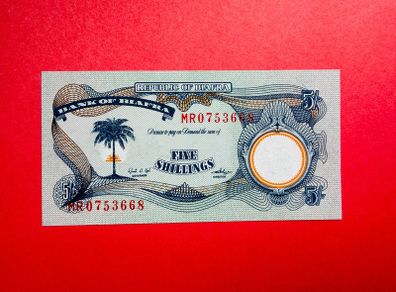 Biafra 5 /- Shillings. 1968  Pick 3a.  UNC  scarce