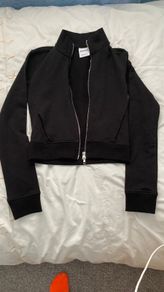 BERSHKA Black Long Sleeve Zipper Jacket