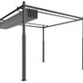 3m x 3m Retractable Garden Pergola with Canopy Roof  Steel Outdoor Patio Shelter Image 3