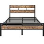 Double Bed Frame with Wood Headboard Image 3