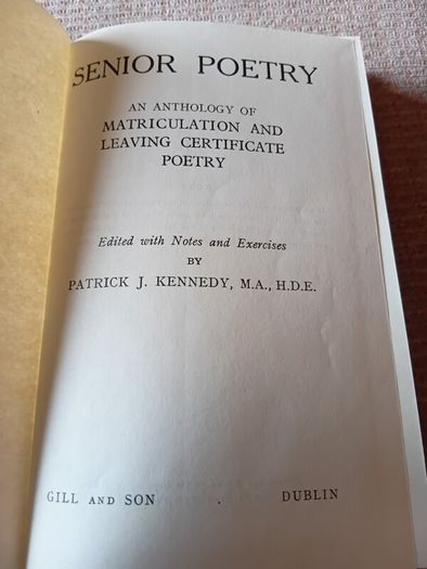 1946 Senior Poetry An Anthology of Matriculation. Patrick Kennedy. Vintage.