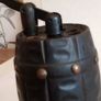 Vintage Brass Studded Carved Oak Barrel Cigarette Dispenser Image 5