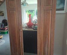 Old vintage pine wardrobe
