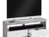 FMD TV/Hi-Fi Stand Concrete Grey and Glossy White