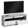 FMD TV/Hi-Fi Stand Concrete Grey and Glossy White Image 4