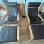 IKEA POANG Pair of Chairs & Matching Stools Image 2