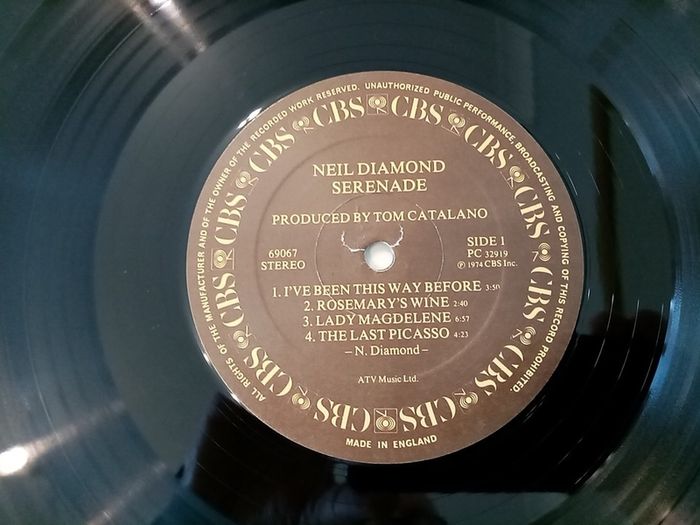 Neil Diamond. Serenade. 1974 UK Pressing. Vinyl LP Album Record.