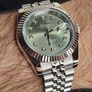 Seiko MOD Datejust Sunburst Diamond Dial Green Image 5