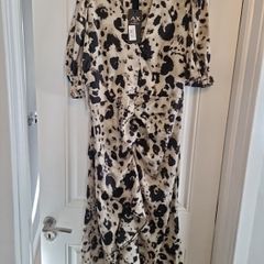 Black & Cream wedding guest dress